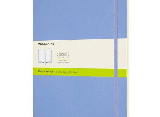 Блокнот Moleskine Classic Soft Xlarge A5+ 96 листов без линовки голубой на сшивке (190x250 мм)